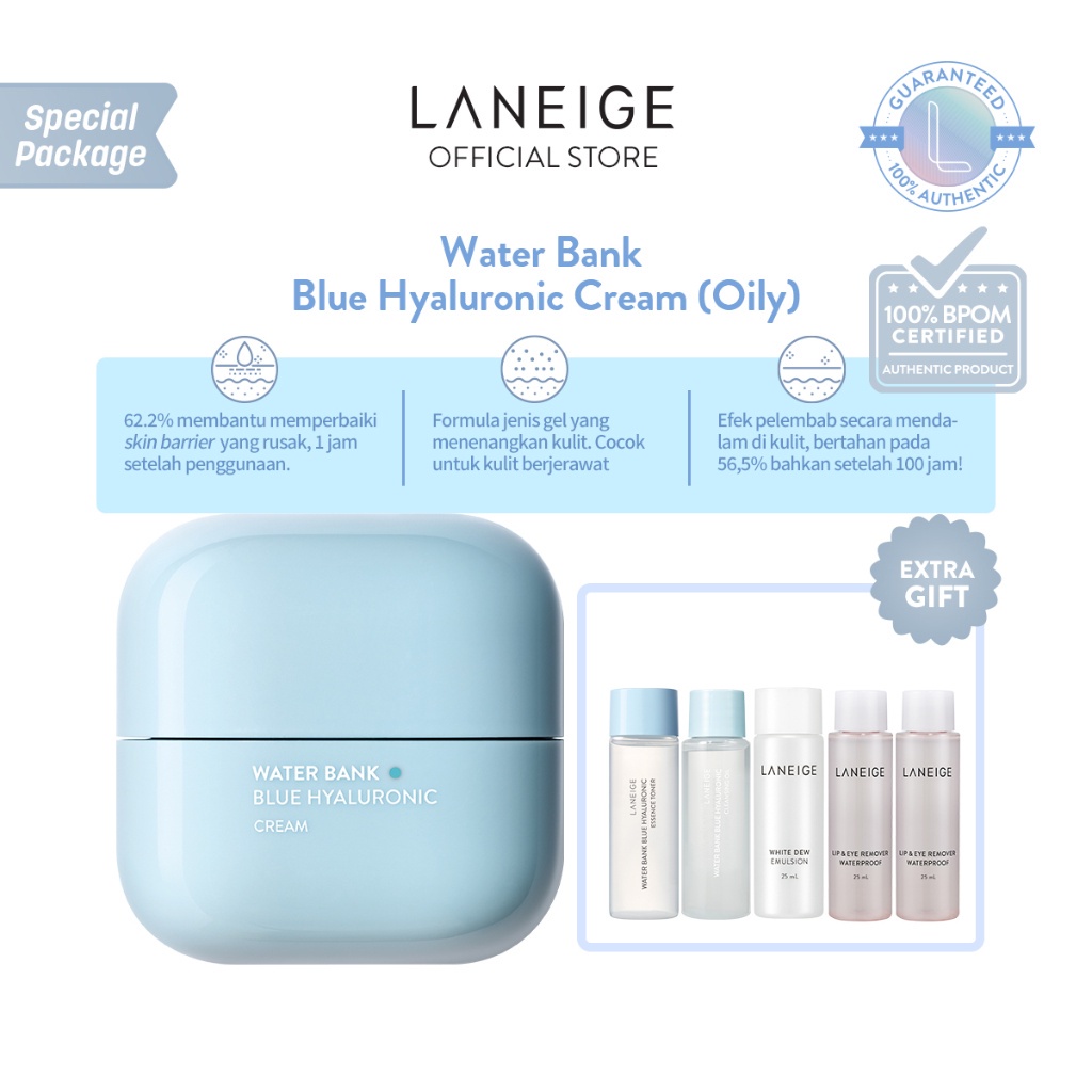 Buy 1 Get 5 Laneige Waterbank Blue HA Cream for Oily Skin 50ML Ls