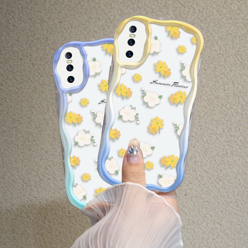 JSFANNI Vivo Casing Hp vivo S1 Pro S1 Prime Y9S X50 Lite Bening Softcase Bunga kecil yang lucu Silik