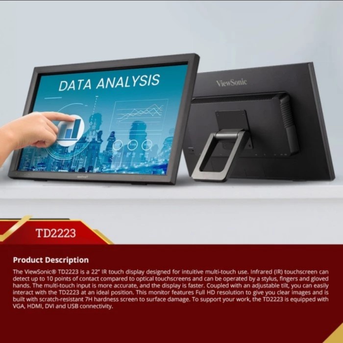 Monitor ViewSonic TD2223 22 IR Touch Screen 22 Inch Monitor HDMI VGA