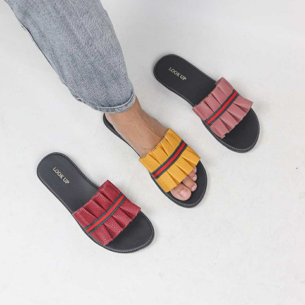 HISTORIA  Sandal Kulit Wanita Sandal Kokop Rempel Papirut Series Sandal Wanita Look Up Shoes