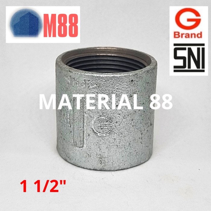 Sok 1 1/2 inch Galvanis Besi Sok Drat Dalam 1.5