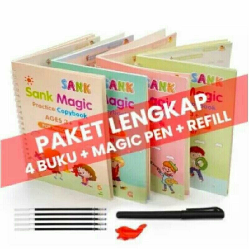 

[VIP STORE] [1SET ISI 4 BUKU] Buku Ajaib Magic + Pulpen