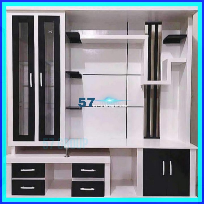 Lemari Partisi Penyekat Ruang Tamu Bahan Multiplek Finishing Duco