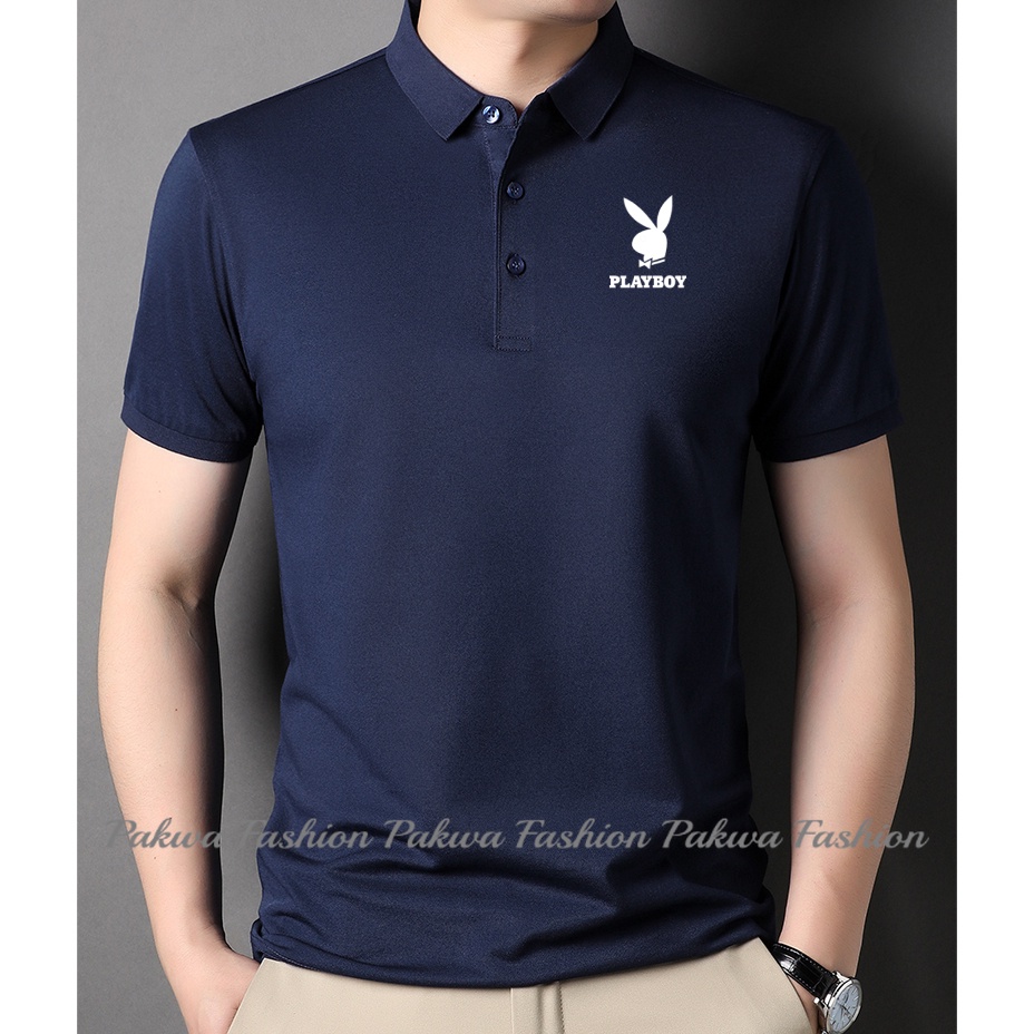kaos Poloshirt Logo Playboy Baju Distro Pria Wanita Polo Kerah Seragam Keren Cewek Cowok Terbaru Ter