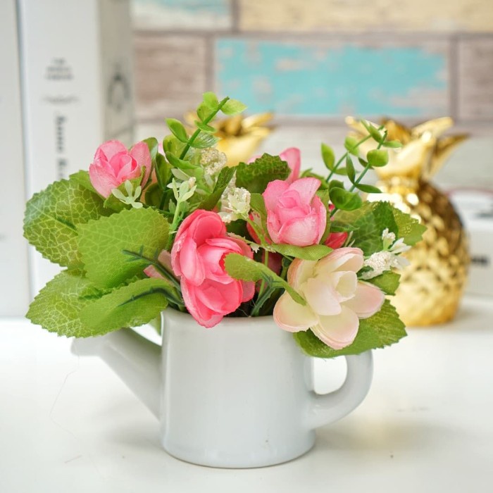 Kettle Pot Spring Rose Flower Besar / Bunga Palsu / Bunga Artificial