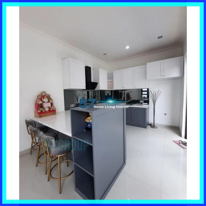 Full Set Rak Dapur Dan Meja Bar Free Desain Bahan Plywood HPL Ter Murah