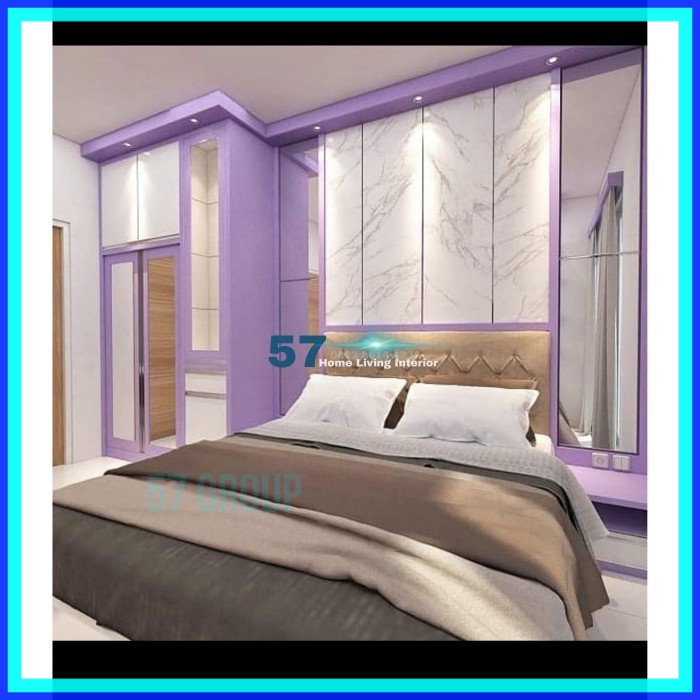 Full Set Kamar Tidur Minimalis Free Desain Bahan Plywood HPL Ter Murah