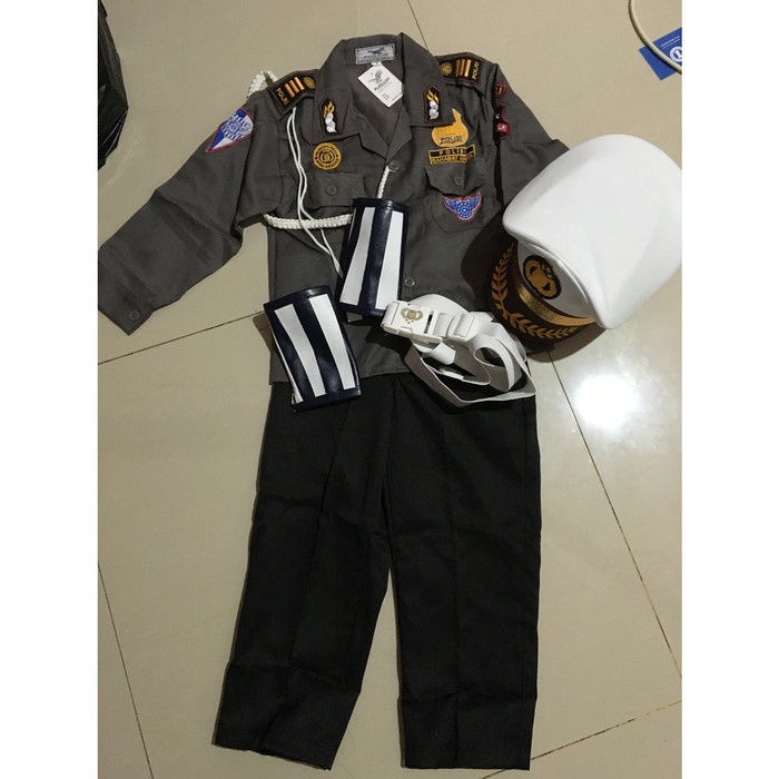 Ready Stok Seragam Anak Lantas - Baju Anak Polisi Lantas - Stelan Anak - 3-4 tahun Murah