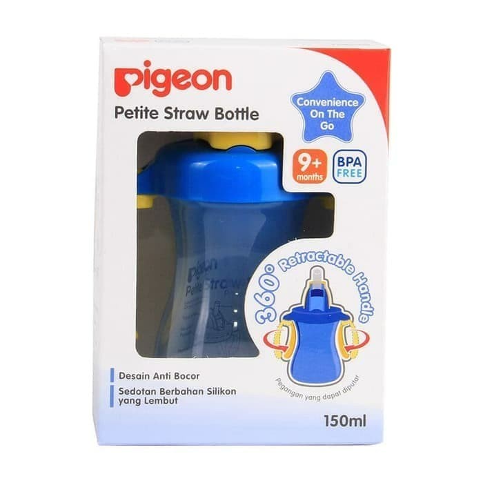 Termurah [ Best Seller ] Pigeon Petite Straw Bottle 150ml Blue Cup | Botol Gelas Biru 150 ml