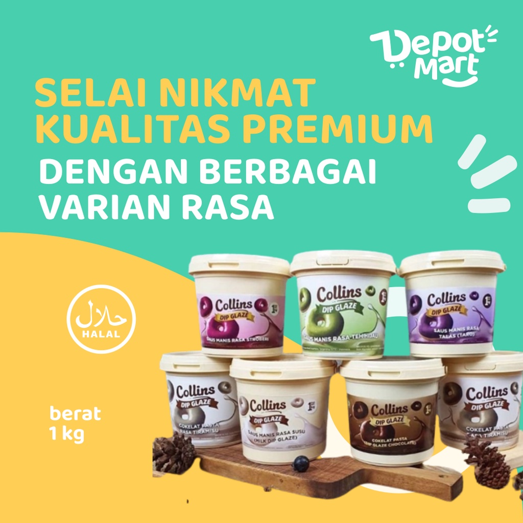 

Collins Dip Glaze Selai Topping Donut 1 Kg Semua Varian