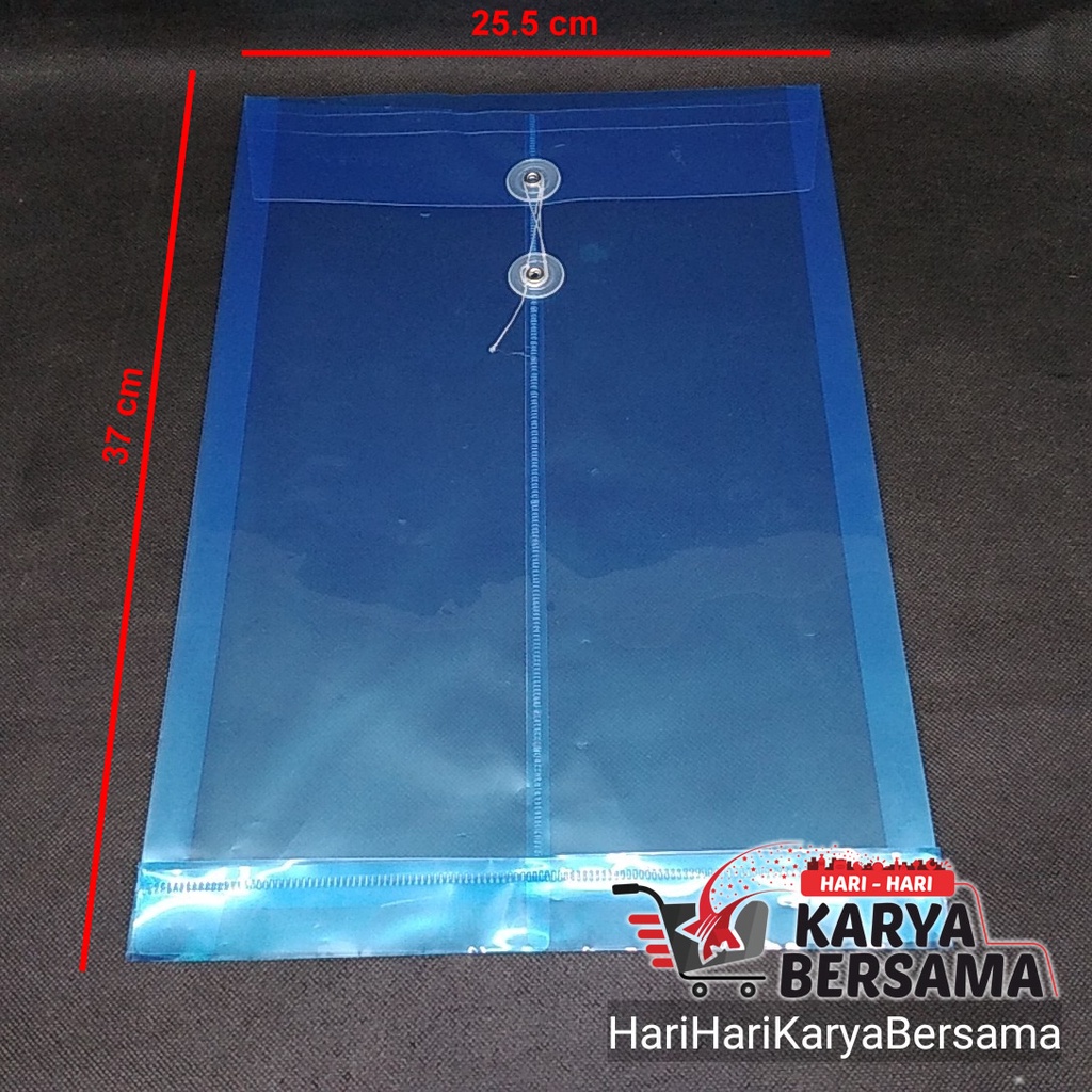 

MAP PLASTIK TRANSPARANT KANCING-TALI WARNA BIRU