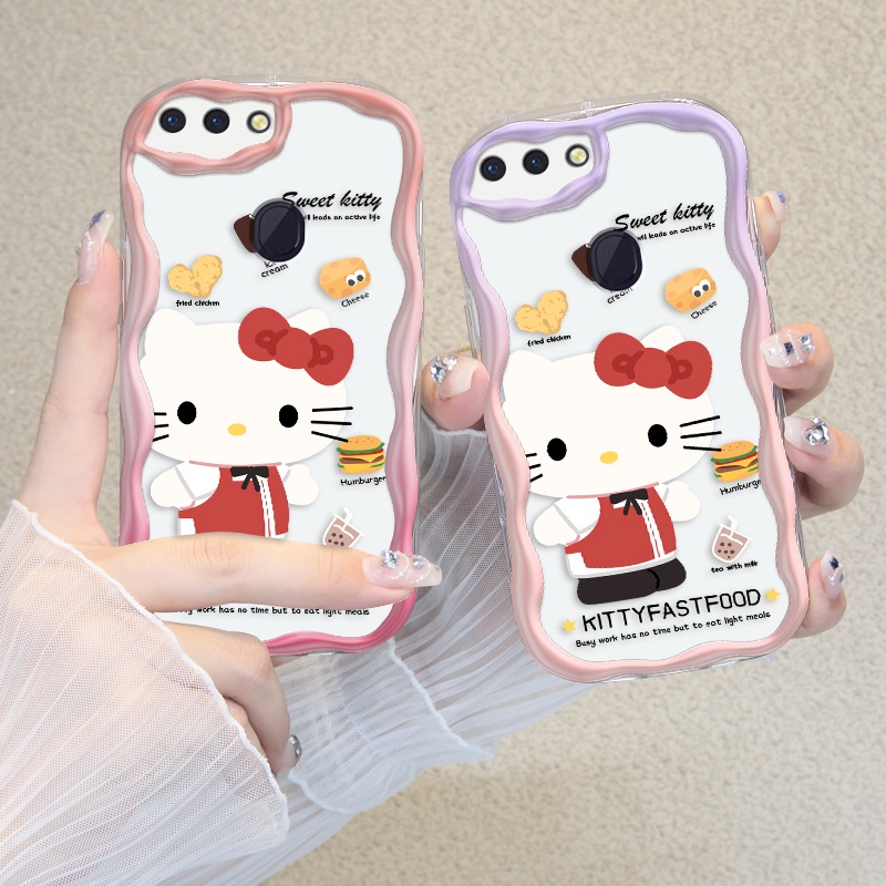 POPCASE For Oppo Case For Oppo R15 Kesing hp Cute Kitty Bening Soft Casing kesederhanaan All-inclusi