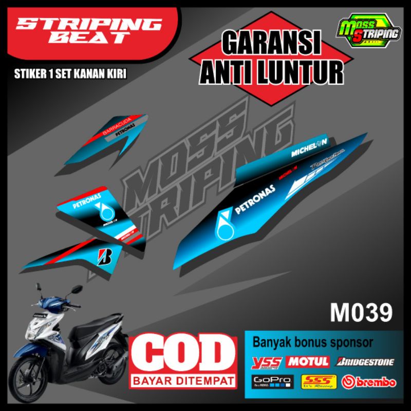 MASS Striping - Striping Sticker List Variasi Motor honda BEAT FI old lama BEAT INJEKSI 2013 2014 20
