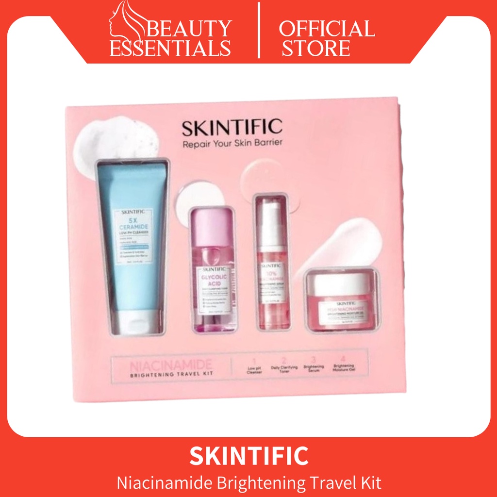 SKINTIFIC MSH NIACINAMIDE BRIGHTENING TRAVEL KIT BPOM Repair Kit Paket pink Mencerahkan  skintifik