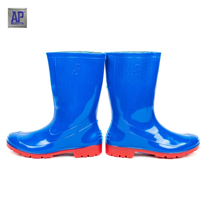 Sepatu Boot Anak AP BOOTS 2001 Biru Merah - Sepatu Boot Karet - 24