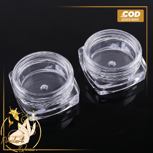 Pot Jar Kotak Cream 3gr Akrilik Bulat Wadah Isi Ulang Pot Jar Krim KOTAK