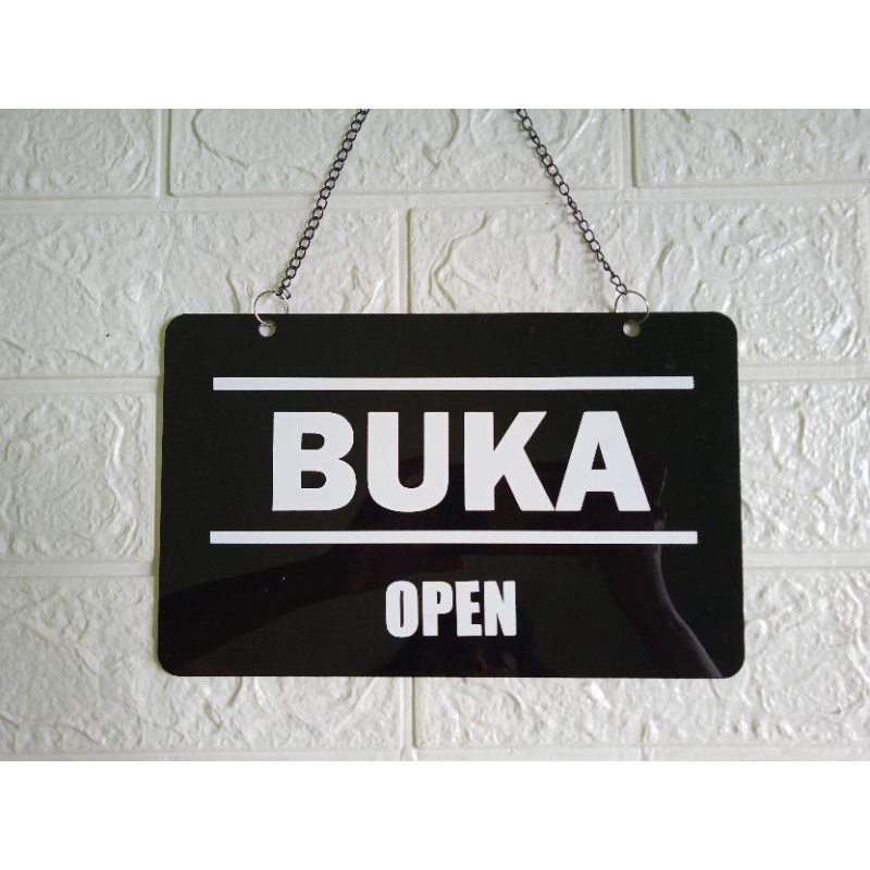 

ACRYLIC - PAPAN TANDA / SIGN BOARD ACRYLIC BUKA TUTUP / OPEN CLOSED KOTAK BOLAK BALIK