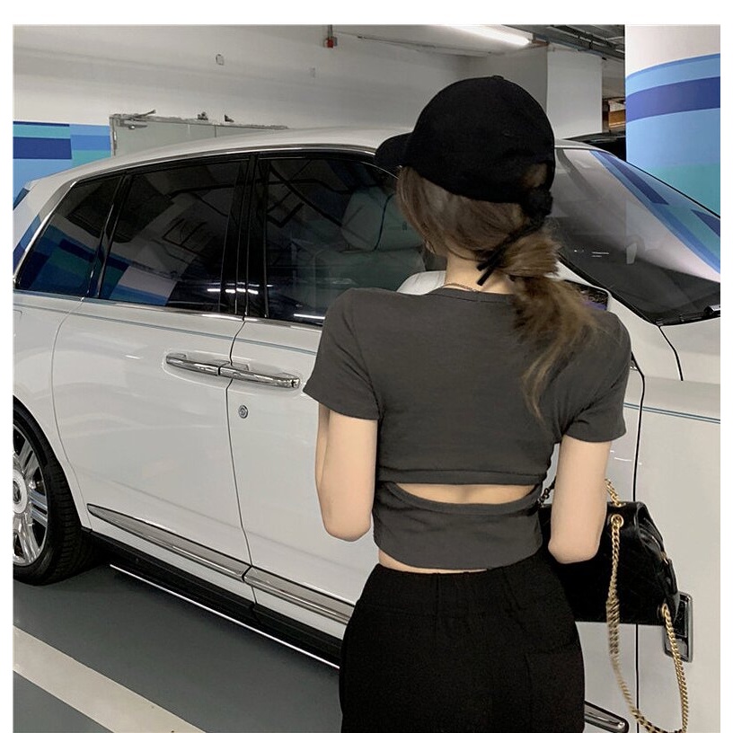 Kaos / Atasan Crop Wanita Sexy Import