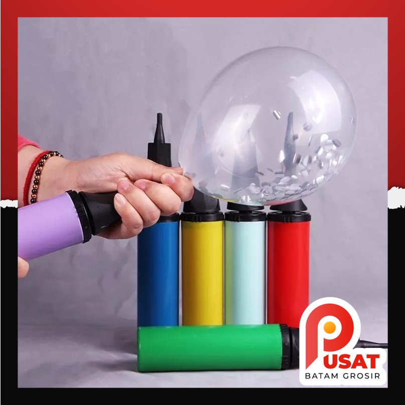 Pusat Batam Grosir - 1118 Alat Pompa Tiup Angin Balloon Bola Pelampung Ban Renang / Alat Pompa Balon