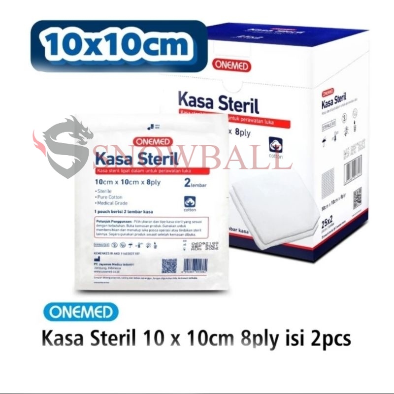 Kasa steril 10x10 cm onemed 8 ply 8 lapis tebal isi 2 lembar perpouch