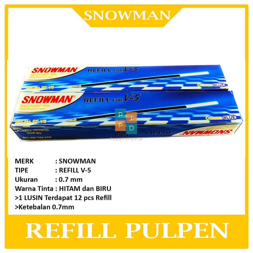 

SNOWMAN - Refill Pen V-5 Isi Ulang Pulpen - Lusin