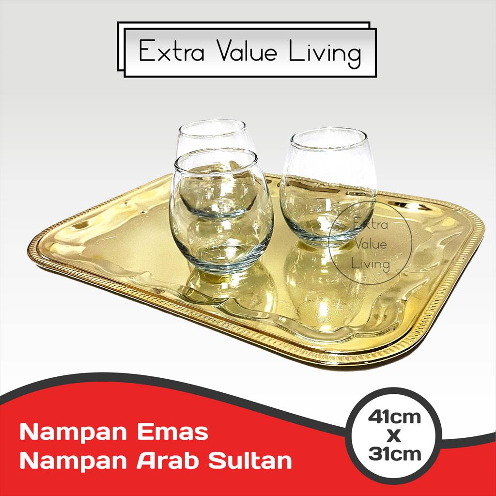 Nampan Emas Nampan Baki Emas Talam Nampan Arab Aestetik Oleh Oleh Haji Umroh Nampan Estetik Sultan P