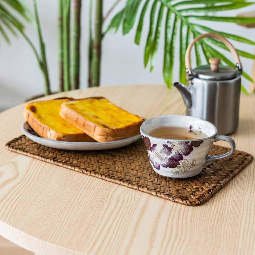 Tatakan Piring Rotan Persegi Panjang / Placemat Rotan Besar / Rattan Placemat / Alas Rotan / Alas