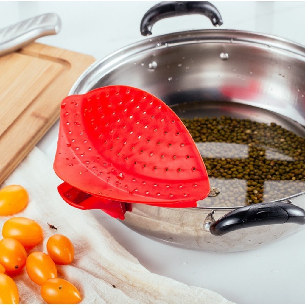 Saringan Silicone Strainer Penyaring Makanan Clip And Drain Tirisan CORONG PANCI TAHAN PANAS BESAR