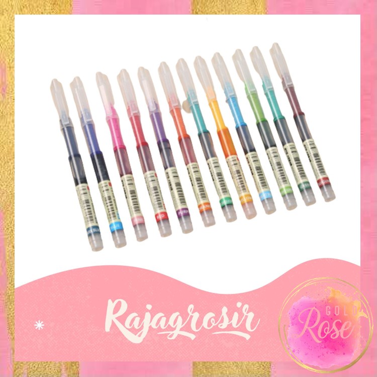 

ℛ - S5944 Pena Cair Warna Warni 12 in 1 / Alat Tulis Kantor Sekolah / Pena Gel 0.5 mm / Pulpen Gel Tinta Cair Lurus Untuk Sekolah
