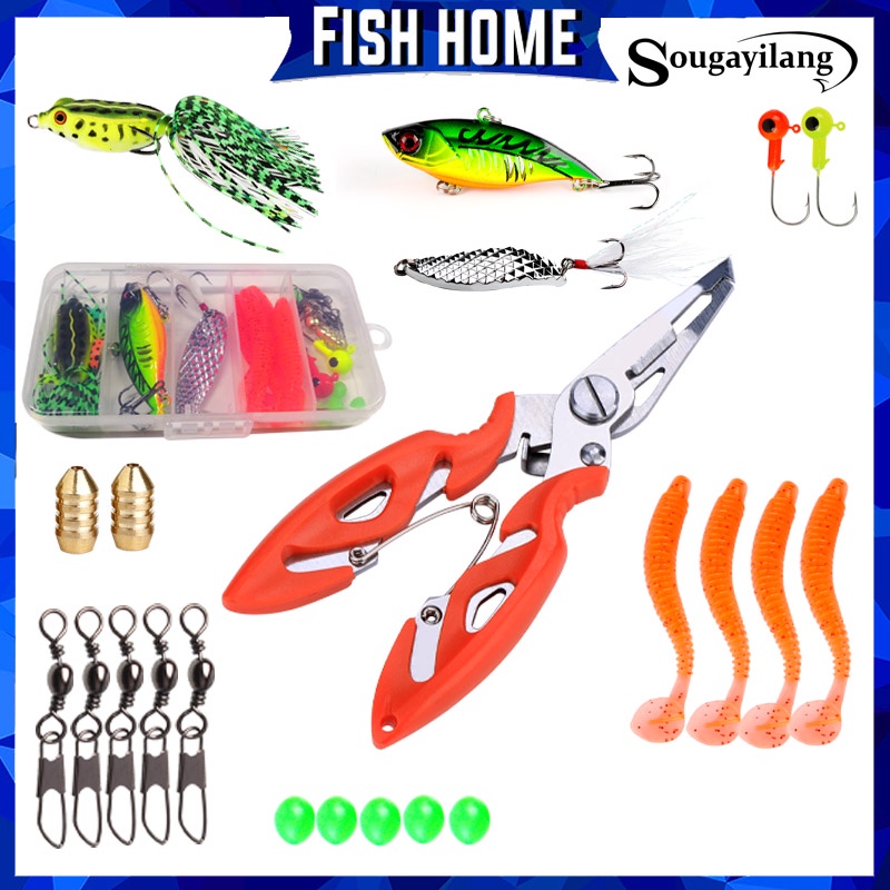 Sougayilang Set aksesoris memancing, kail umpan memancing berbagai set aksesori, set aksesoris