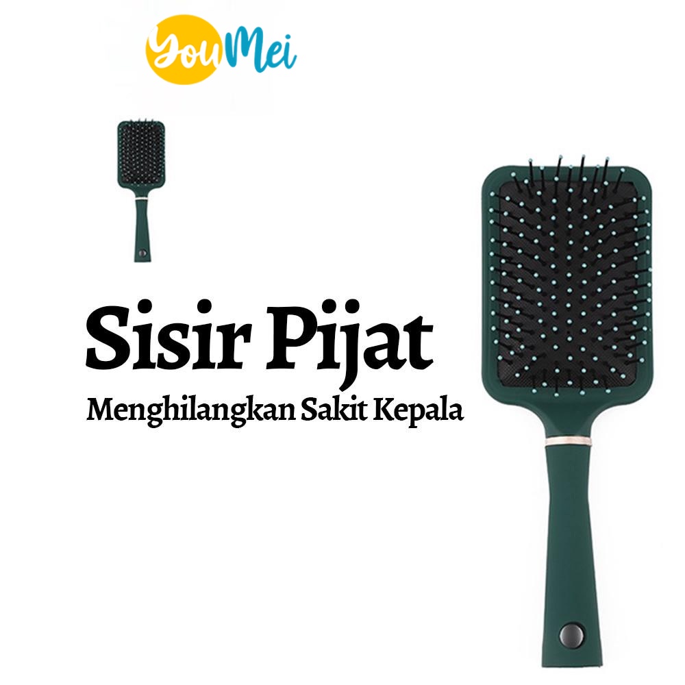 Sisir Rambut Pijat Anti Ketombe / Kusut Model  Oval / Bulat / Kotak / Roll - Hair Brush - 1315