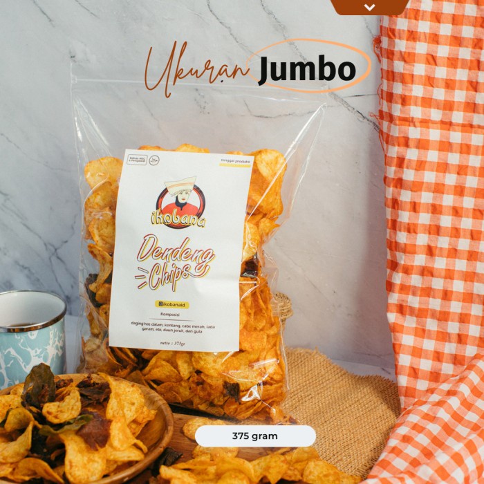 

IKOBANA Dendeng Chips JUMBO Keripik Balado Padang Dendeng Kering Snack