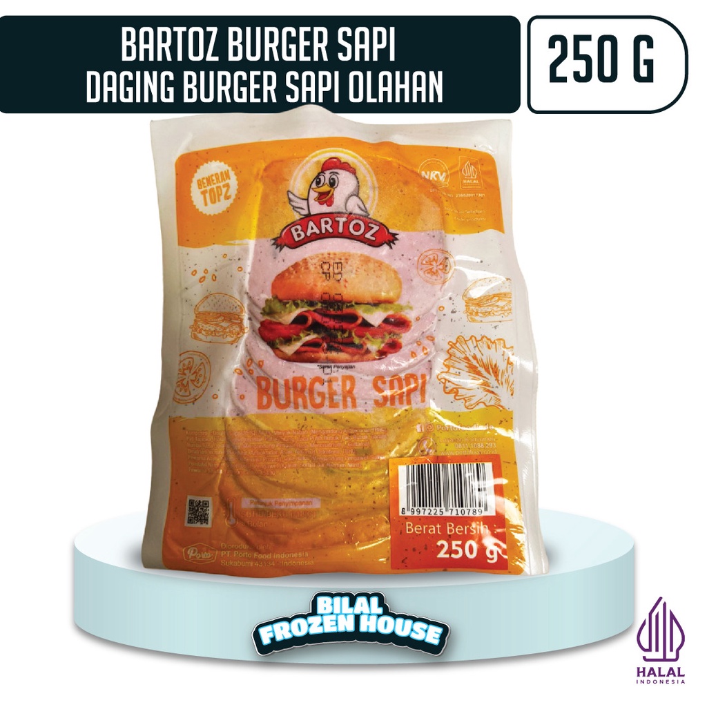 Bartoz Burger Sapi 250gr - Daging Sapi Olahan