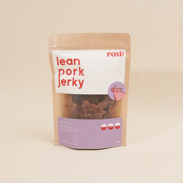 

LEAN PORK JERKY / Snack Anjing / Daging Babi Kering // Raw Pet Gourmet