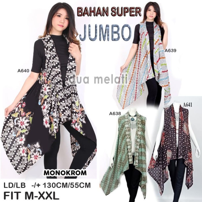 ✨LARIS✨ -Outerwear batik wanita outer gamis rompi luaran fashion muslim tunik - A634