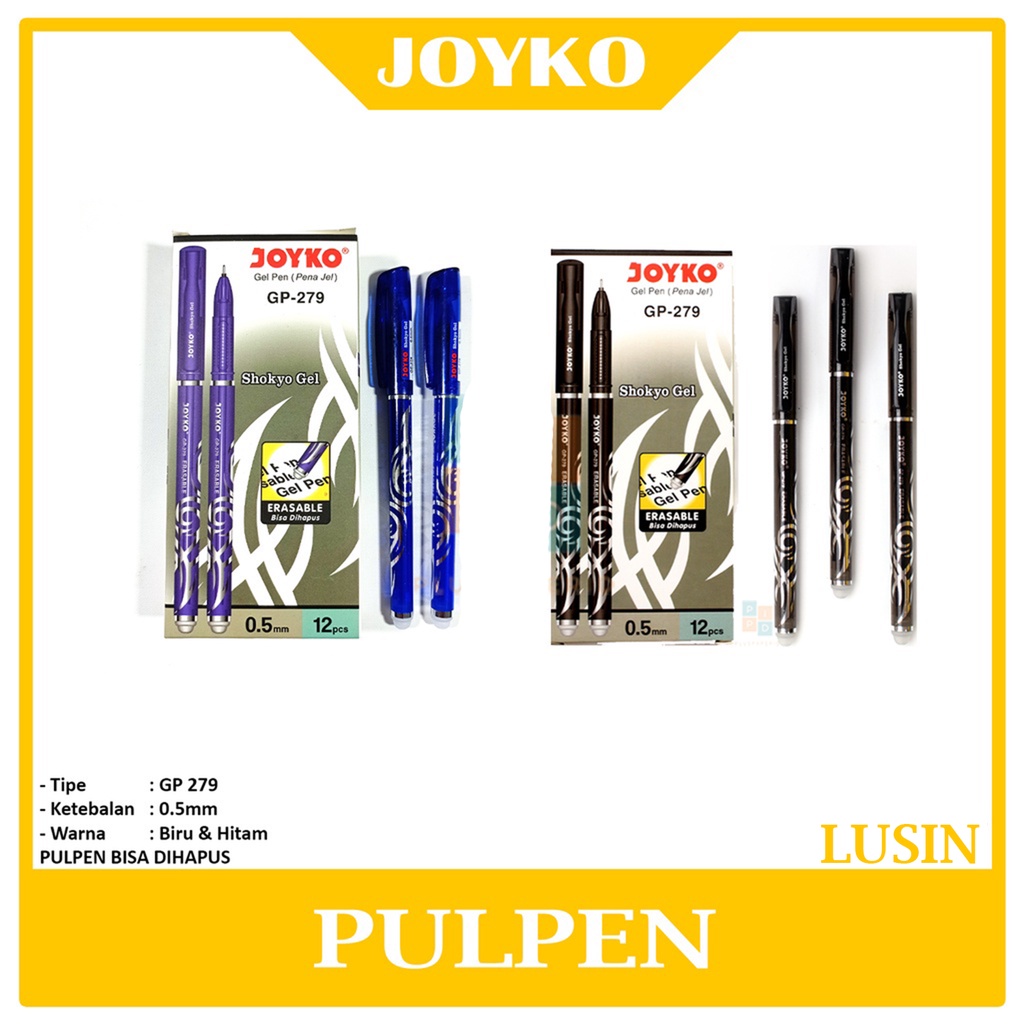 

JOYKO - Pulpen Bisa di Hapus Gel Pen GP-279 Shokyo Gel Erasable - Lusin