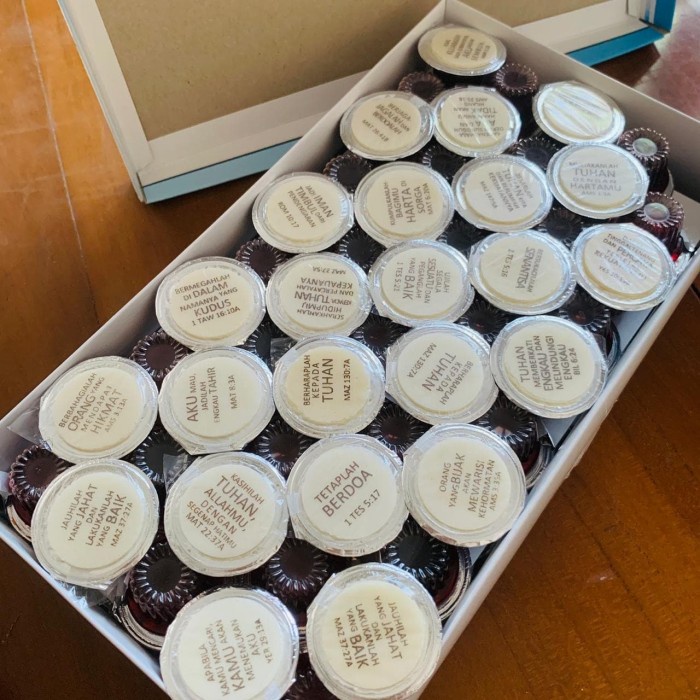 

1Box/100pcs-NON Alkohol/Sirup-Hosti Ayat Roti Anggur Perjamuan cup