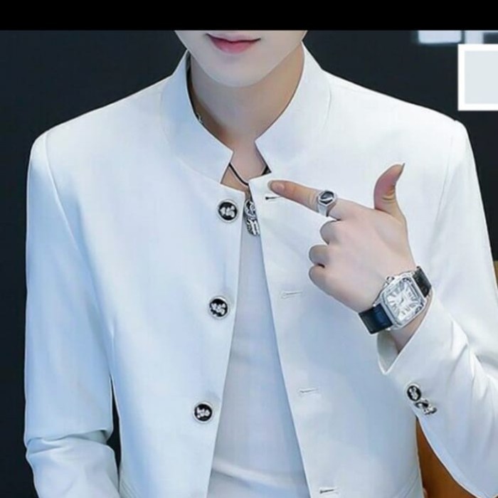 best -JASKO BLAZER,JASKO POLOS PRIA DEWASA,JASKO TRENDING MOTIF MANDARIN - Hitam, S
