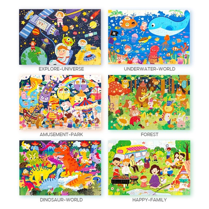 KKV - Mainan Puzzle 100 pcs Berbagai Tema untuk Kreatifitas Anak - Amuse Park