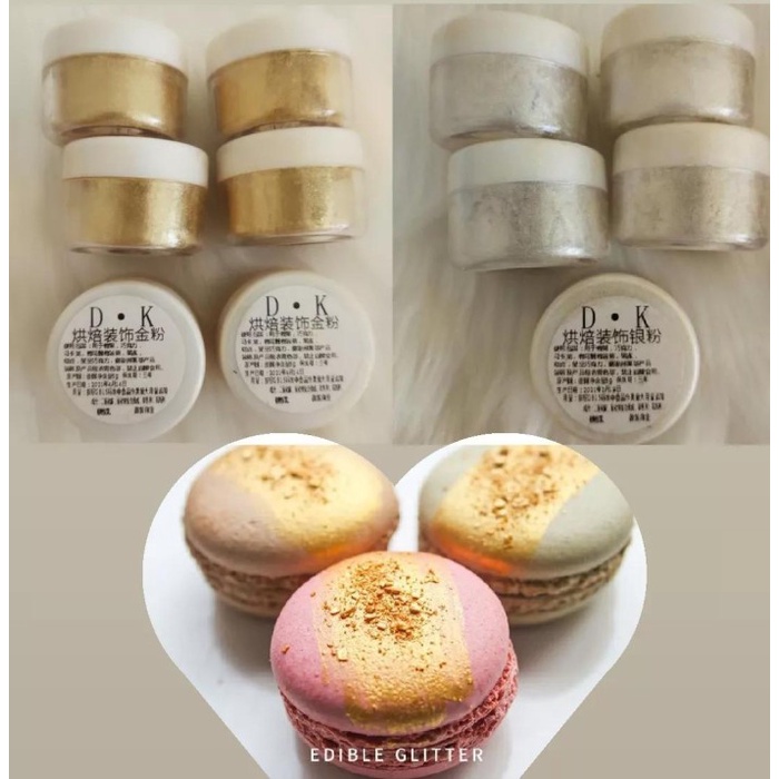 

Termurah [ Best Seller ] Edible Glitter Gold & Silver Dekorasi Kue Cake Bubuk Emas Luster Dust - Gold