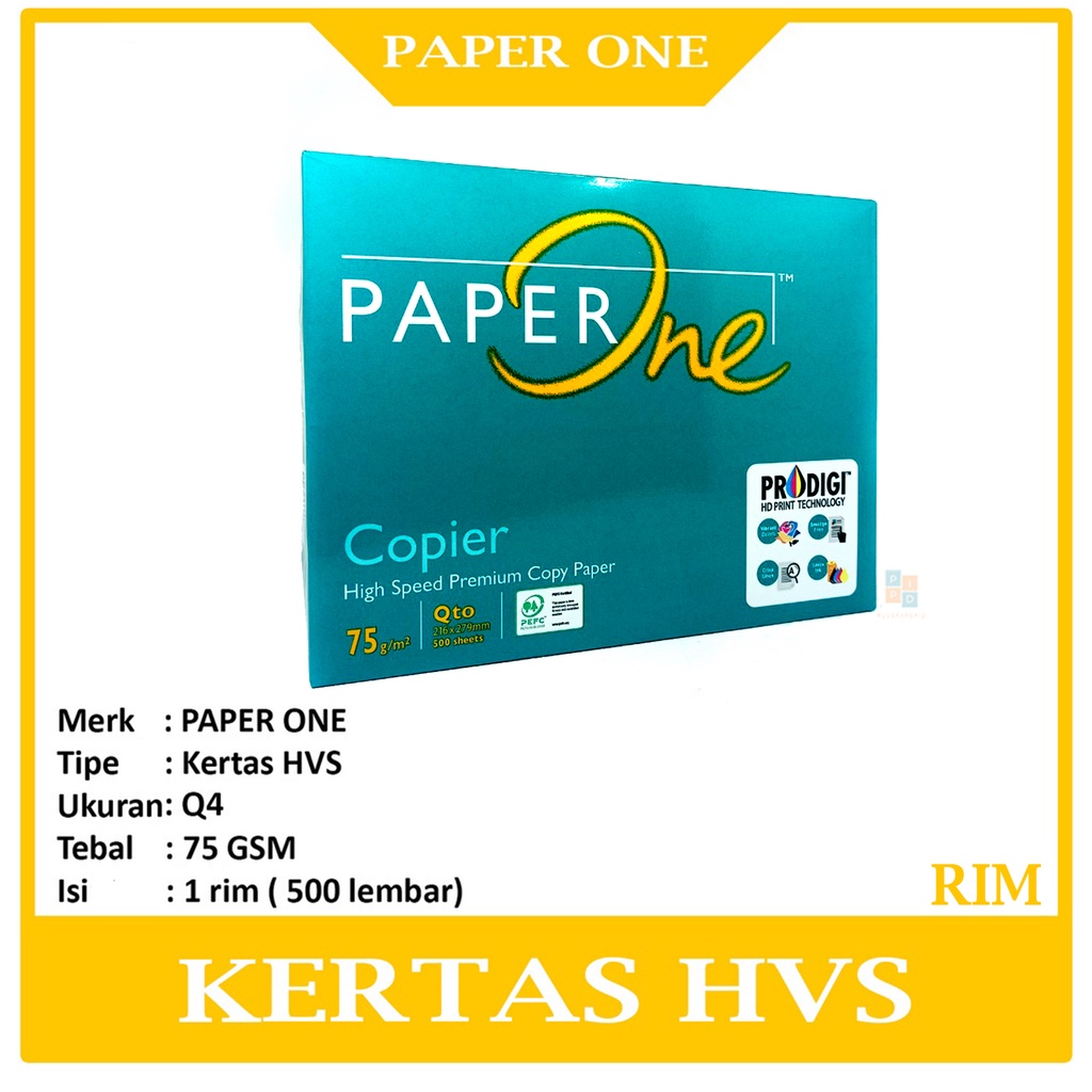 

PAPER ONE - Kertas Hvs Fotokopi Q4 75gsm - Box