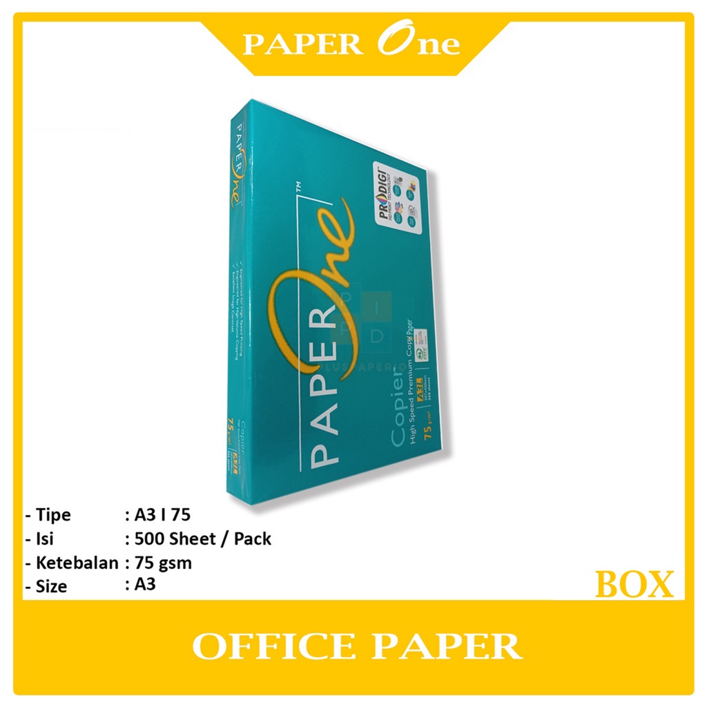 

PAPER ONE - Kertas Fotocopy Ukuran A3 75 Gram - Box