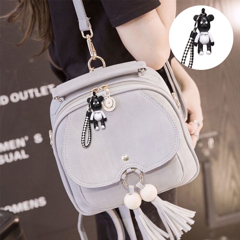 tas import asli Ransel Kecil Gaya Korea Baru 2023 Ransel Kecil Rumbai Kasual Mini Wanita Tas Wanita 