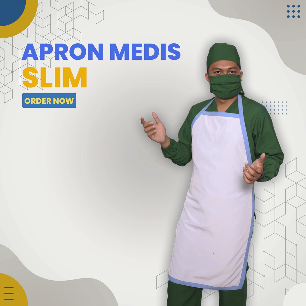 Apron Medis / Apron Medis Slim / Apron Medis Celemek Reusable / Apron Water Proff