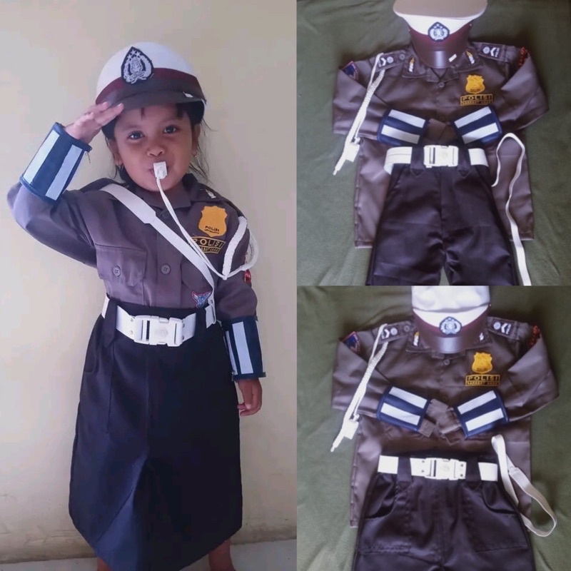 BAJU SERAGAM POLISI ANAK KECIL/ POCIL/ SERAGAM SATLANTAS ANAK KECIL/ BAJU SERAGAM POLISI KARNAVAL/ S