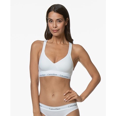 Calvin Klein Modern Cotton Padded Bralette - White