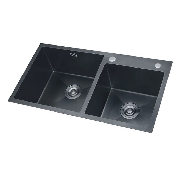 Bak cuci piring stainless 304 Hitam 2 lubang 80x45 Tebal -kitchen sink BCP 2 LBG hitam