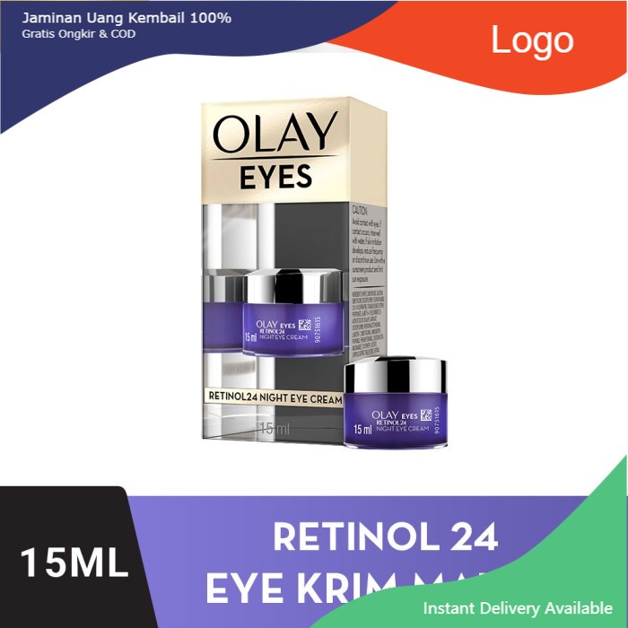 Olay Retinol 24 Night Eye Cream Skincare Anti Aging, Krim Mata 15ml