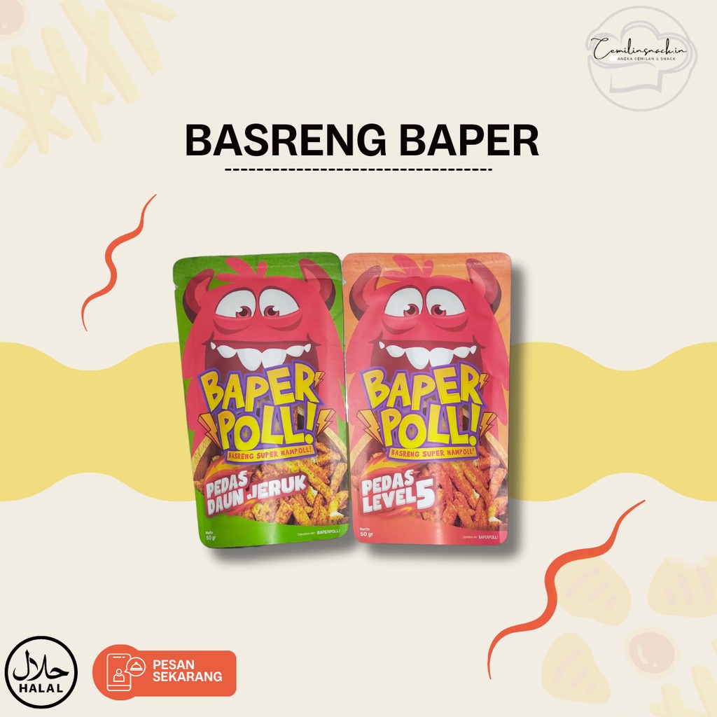 

cemilinsnack.in- Snack Viral Baso Goreng Baper Basreng (50 gram) Jajanan Viral Renyah Gurih Cemilan Kekinian