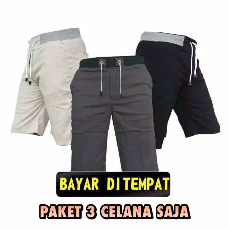 PAKET HEMAT HEMAT 100RB DAPAT 3 KAOS+3 CELANA PENDEK CHINOS PRIA DAN WANITA